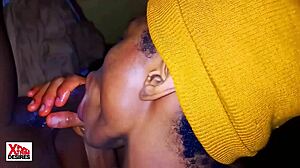 naija girl swallows cum during blowjob