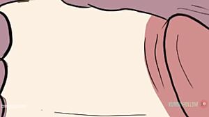 Crimson feels intense passion for goth gwen in total drama futa parody with tan lines and small tits