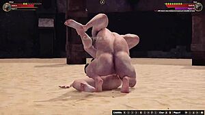 Ethan battles Desa II in wild naked 3D fighter game