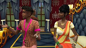 Indijska mačeha prvič fukana s strani pastorka in očima