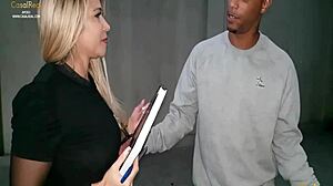 Hey, check out this blonde sucking cock for her lucky job