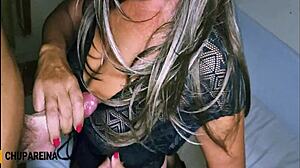 my step mother-in-law teases with a blowjob before doggystyle anal play, super hot