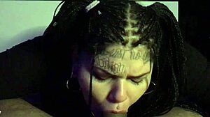 tattooed argentinian girl sucking dick in casual scene