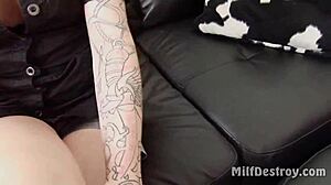 why can't the brunette get enough of his pierced cock?