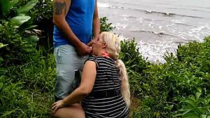 Big Ass Brazilian Girl Gives Cum in Mouth on Pernambuco Beach