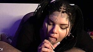 tattooed argentinian girl sucking dick in casual scene