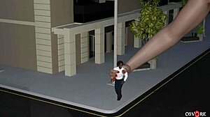 Giantess Exploring The City In Free Animation