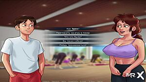 bohatá holka zkouší špinavý kostým služky v Summertime Saga e3 84!