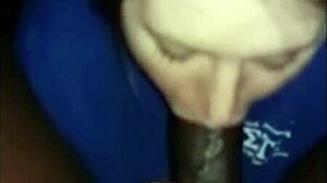 Boss's stepdaughter convinces me to stay with sloppy blowjob on my birthday.