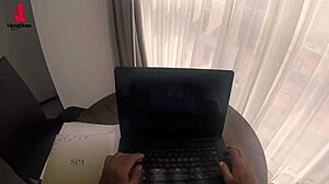 Is this latina secretary masturbating at work?