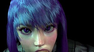 Motoko Delivers Sloppy Blowjob with Deepthroat in Ghost in the Shell Parody POV.