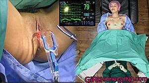 Aria Nicole’s urethra catheterized by Doctor Tampa during sterilization at GirlsGoneGyno