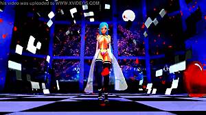 Half-naked girl dancing in hentai style