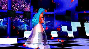 Half-naked girl dancing in hentai style