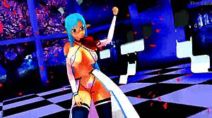 Half-naked girl dancing in hentai style