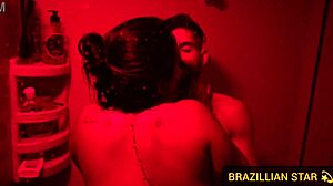 gostosa with big tits and ass craves monster cock in bath!