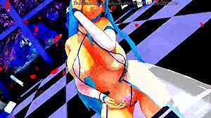 Half-naked girl dancing in hentai style