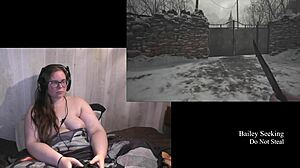 Resident Evil Villageの裸プレイ！タトゥーBBWブルネットがパート6で