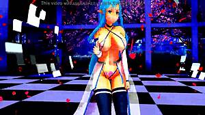 Half-naked girl dancing in hentai style