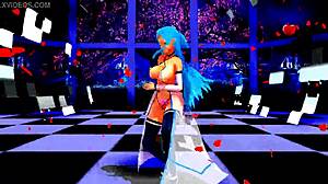 Half-naked girl dancing in hentai style