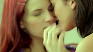Redhead dives into muff, licks pussy, sucks tits in lesbian oral scene