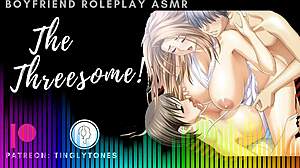 The threesome keeps cumming with two girls and one guy in boyfriend roleplay