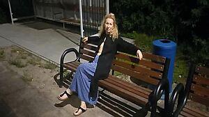 night walk turns into public striptease