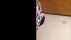 Latina Enjoys Private Time In The Bathroom