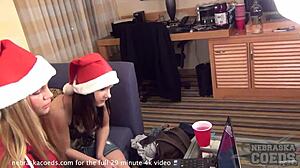 Hey, wanna see two hot Iowa girls strip for Christmas?