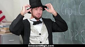 InnocentHigh - Skolejente Adria Rae tvunget til å strippe og skru lærer