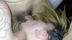 Teen blonde slut delivers a sloppy homemade deepthroat on cock