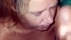 The whorewife casually gets a facial in the shower while bathing