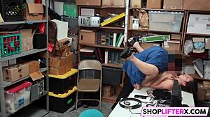 teen caught hiding stuff in backpack by strict office guard