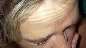 The whorewife casually gets a facial in the shower while bathing