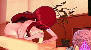 Erza And Natsu Engage In Uncensored Sex And Cumshot