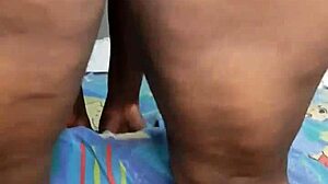 Ebony BBW Masturbates Wet Pussy With Monster Cock