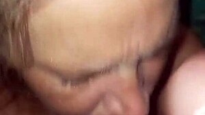 The whorewife casually gets a facial in the shower while bathing