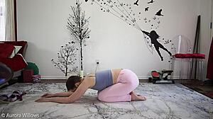 yoga lesson with cute wife and friend