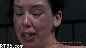 She gets tied up and toyed with her beautiful vagina