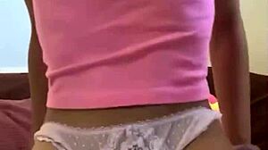 Super petite 90lbs teen stuffs panties and vibrates puffy pussy.