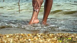 Look at Giggles' wet feet playing at the beach on Beat2Feet!