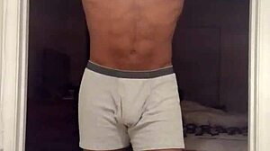 Workout 4: Skinny Brunette in Dorm with Stockings and Bare Feet