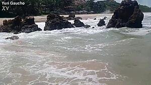 yuri gaúcho casal paradise, married hottie showing all at nudist beach! 😍