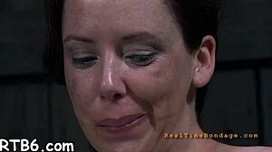 She gets tied up and toyed with her beautiful vagina