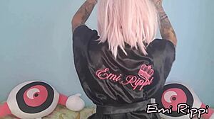 Little nymph stirs with a teasing morning desire