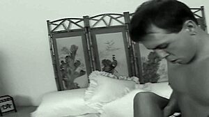 In black and white footage, hot blonde enjoys sensual doggystyle fuck with orgasm