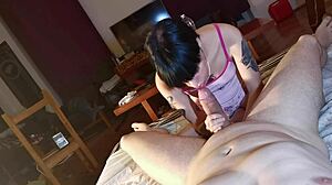 Cute girl gives amazing blowjob to her stepdaddy hd with sexy female dirty talk