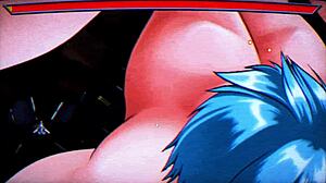 Captain Firehawk says, 'Strip naked, giant alien girl in red latex!' in hentai episode 1.