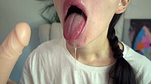 Ever seen a sloppy blowjob with lots of saliva on webcam?