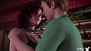 This hentai teen has sex with the barmaid